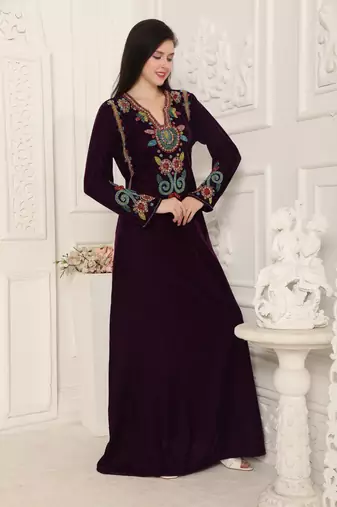 Dark Purple velvet kaftan