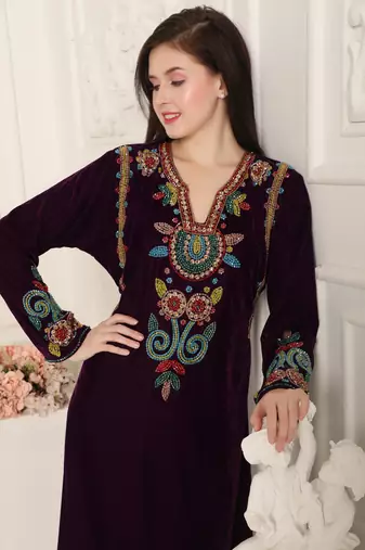 Dark Purple velvet kaftan