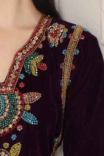 Dark Purple velvet kaftan