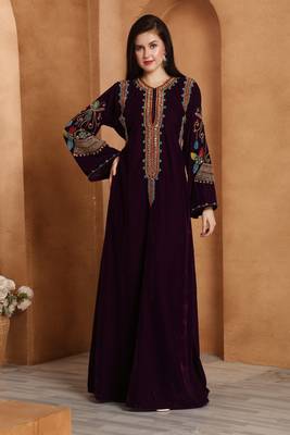 Dark Purple velvet kaftan 1