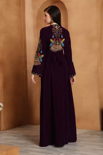Dark Purple velvet kaftan
