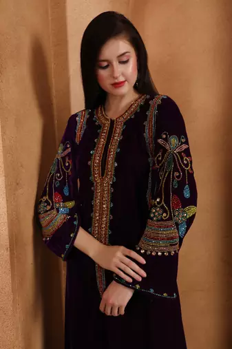 Dark Purple velvet kaftan