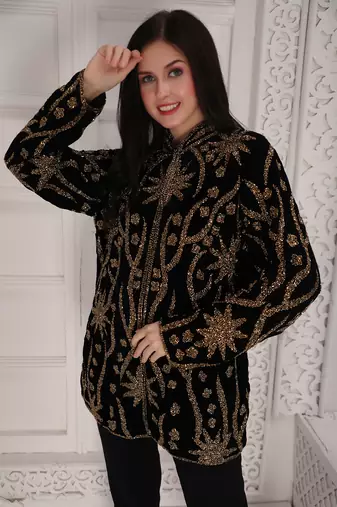 Black velvet jacket