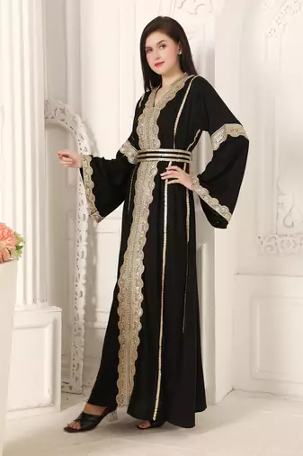 Black rayon kaftan