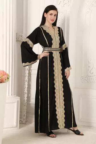 Black rayon kaftan