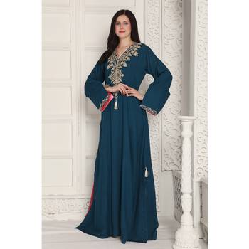 Blue cotton kaftan 3