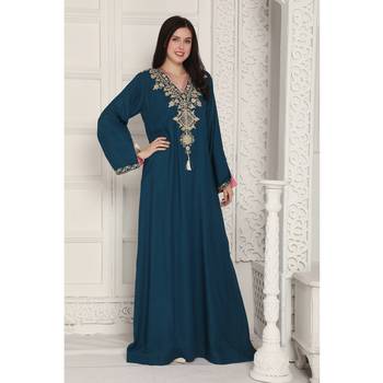 Blue cotton kaftan 4