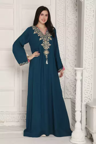 Blue cotton kaftan