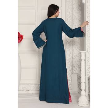 Blue cotton kaftan 5