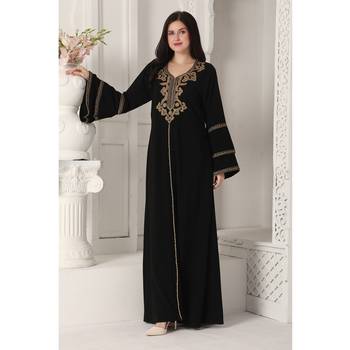 Black polyester kaftan 1