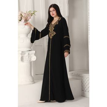 Black polyester kaftan 3
