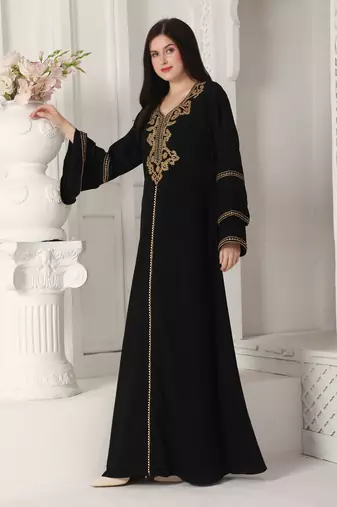 Black polyester kaftan