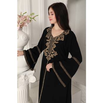 Black polyester kaftan 5