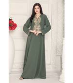 Green polyester kaftan