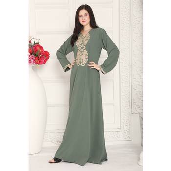 Green polyester kaftan 3