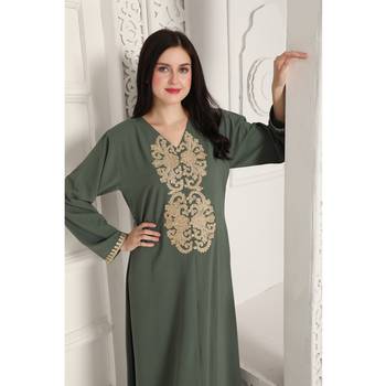 Green polyester kaftan 4