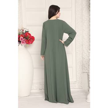 Green polyester kaftan 5