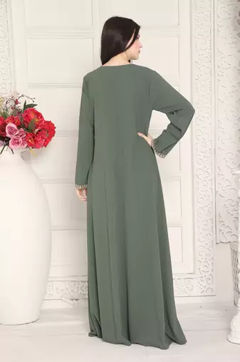 Green polyester kaftan