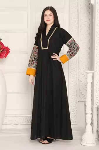 Black cotton kaftan