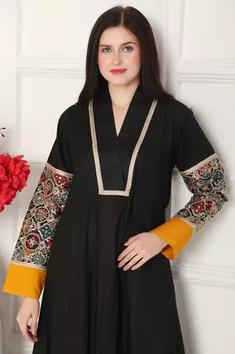 Black cotton kaftan