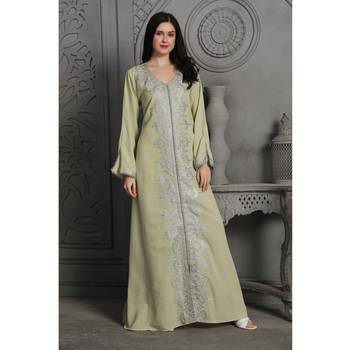 Light-green polyester kaftan 1