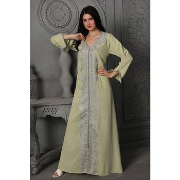 Light-green polyester kaftan 3