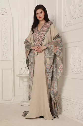 Beige rayon kaftan
