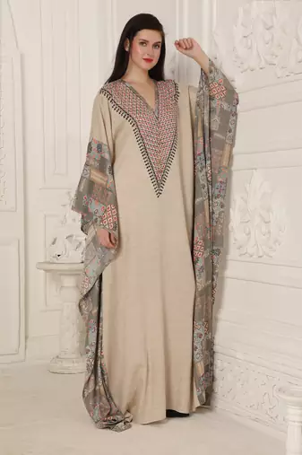 Beige rayon kaftan