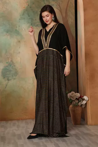 Black rayon kaftan