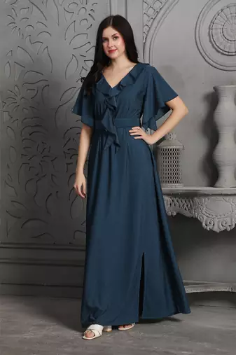 Dark-blue polyester dress