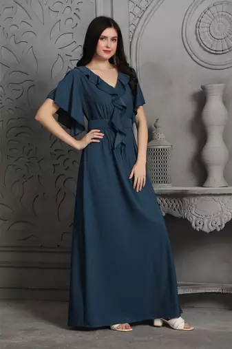 Dark-blue polyester dress