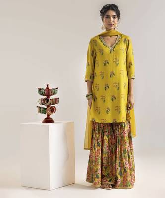 Aarani embroidered sharara set with a cape 1