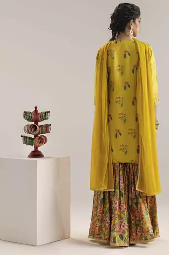 Aarani embroidered sharara set with a cape