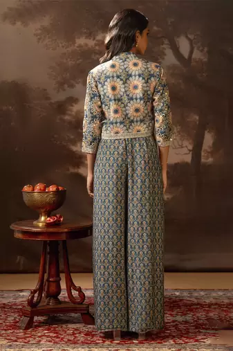 Multicolor eraya embellished jumpsuit set