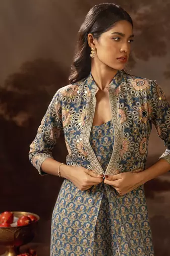 Multicolor eraya embellished jumpsuit set