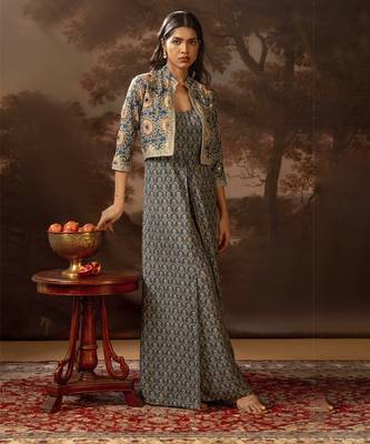 Multicolor eraya embellished jumpsuit set 4