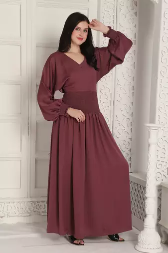 Dark-hot-pink nida dress