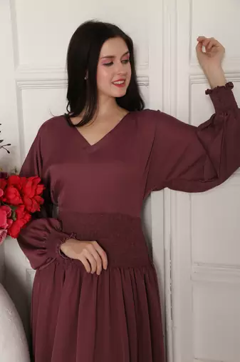 Dark-hot-pink nida dress