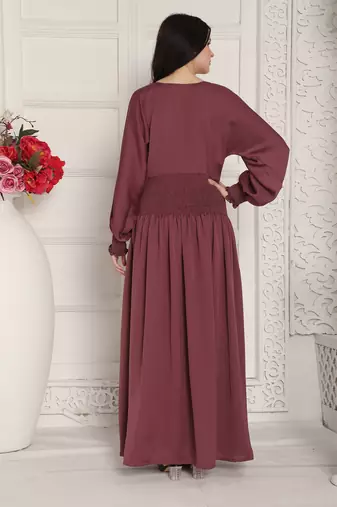 Dark-hot-pink nida dress