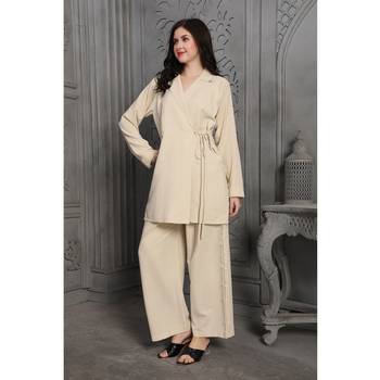 Beige cotton coord set 1