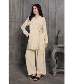 Beige cotton coord set