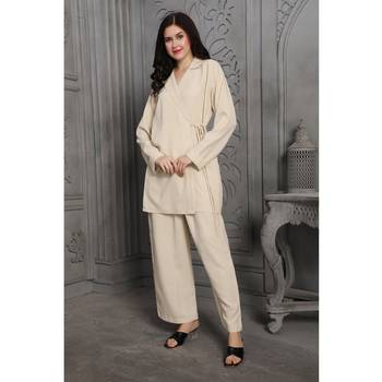 Beige cotton coord set 2