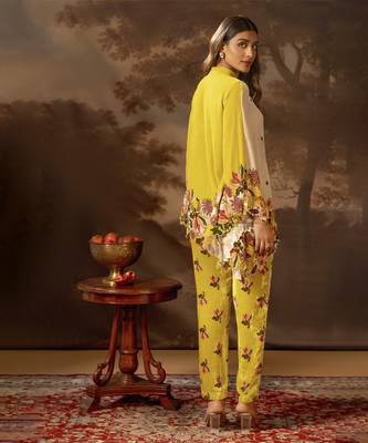 Beige aarani embroidered co-ord set 2
