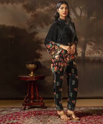 Black aarani embroidered co-ord set 1