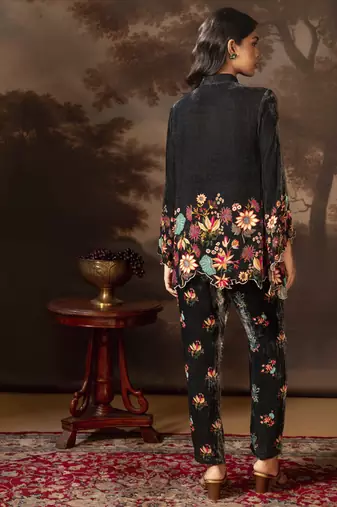 Black aarani embroidered co-ord set