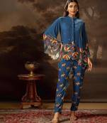 Blue aarani embroidered co-ord set