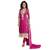 Magenta And Gold Net Unstitched Dress Material