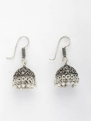  women silver plated german silver jhumka earrings 2