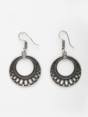  women ethnic oxidized silver-plated chandbali earrings 2