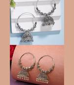  women's handmade set of 2 oxidized traditional jhumka earrings